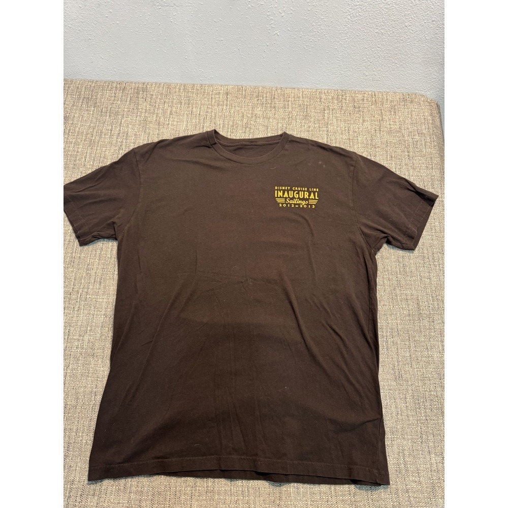 Disney Cruise Line T-Shirt Men's Brown Inaugural Sailing Crew Neck Short Sleeve - Picture 2 of 15